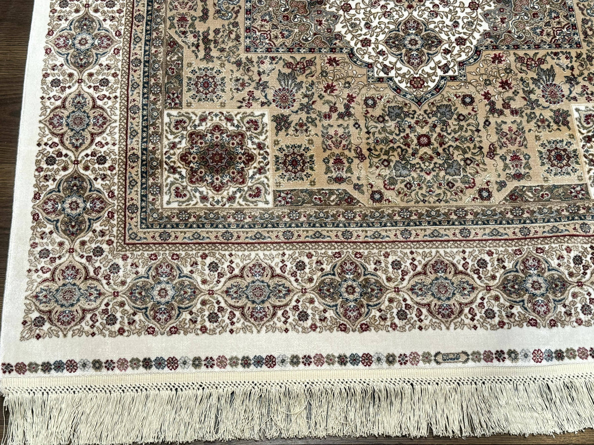 Turkish Memluk Silk Rug 4x6, Hereke Carpet, Bamboo Silk, New - Jewel Rugs, view 9