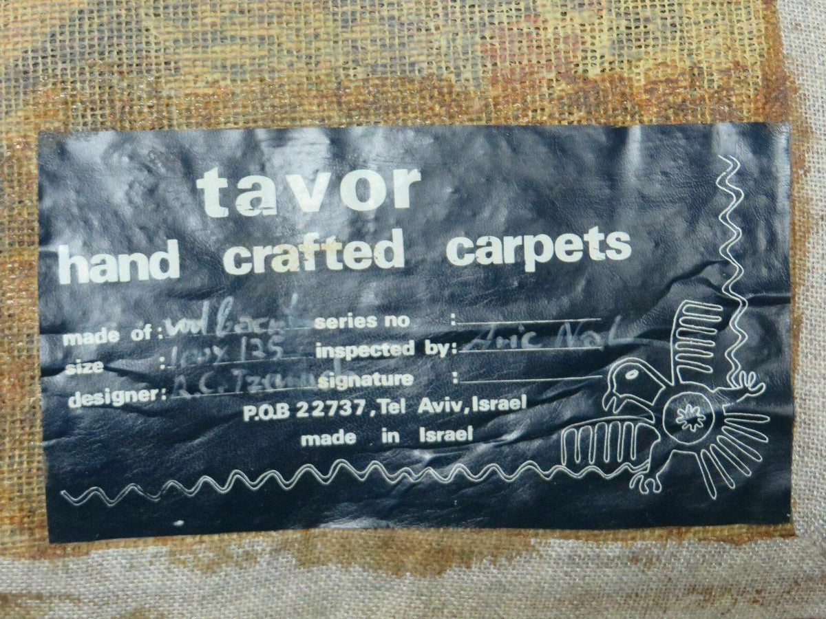 3' X 4' Vintage Hand Crafted Israel Wool Rug Carpet Wall Hanging Signed Hebrew - Jewel Rugs, view 12