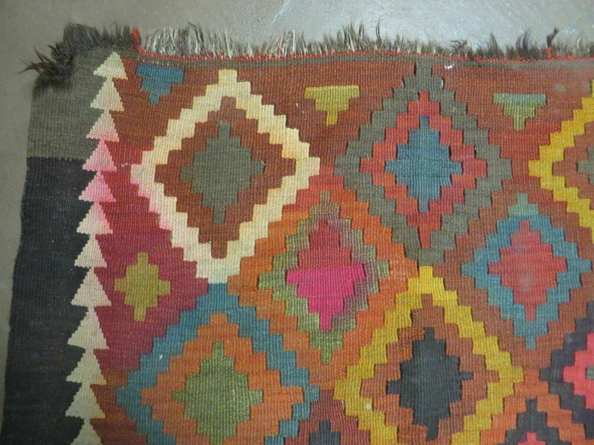7' X10' Antique Afghan Kilim Handmade Flat Weave Wool Rug Vegy Organic Colorful - Jewel Rugs, view 4