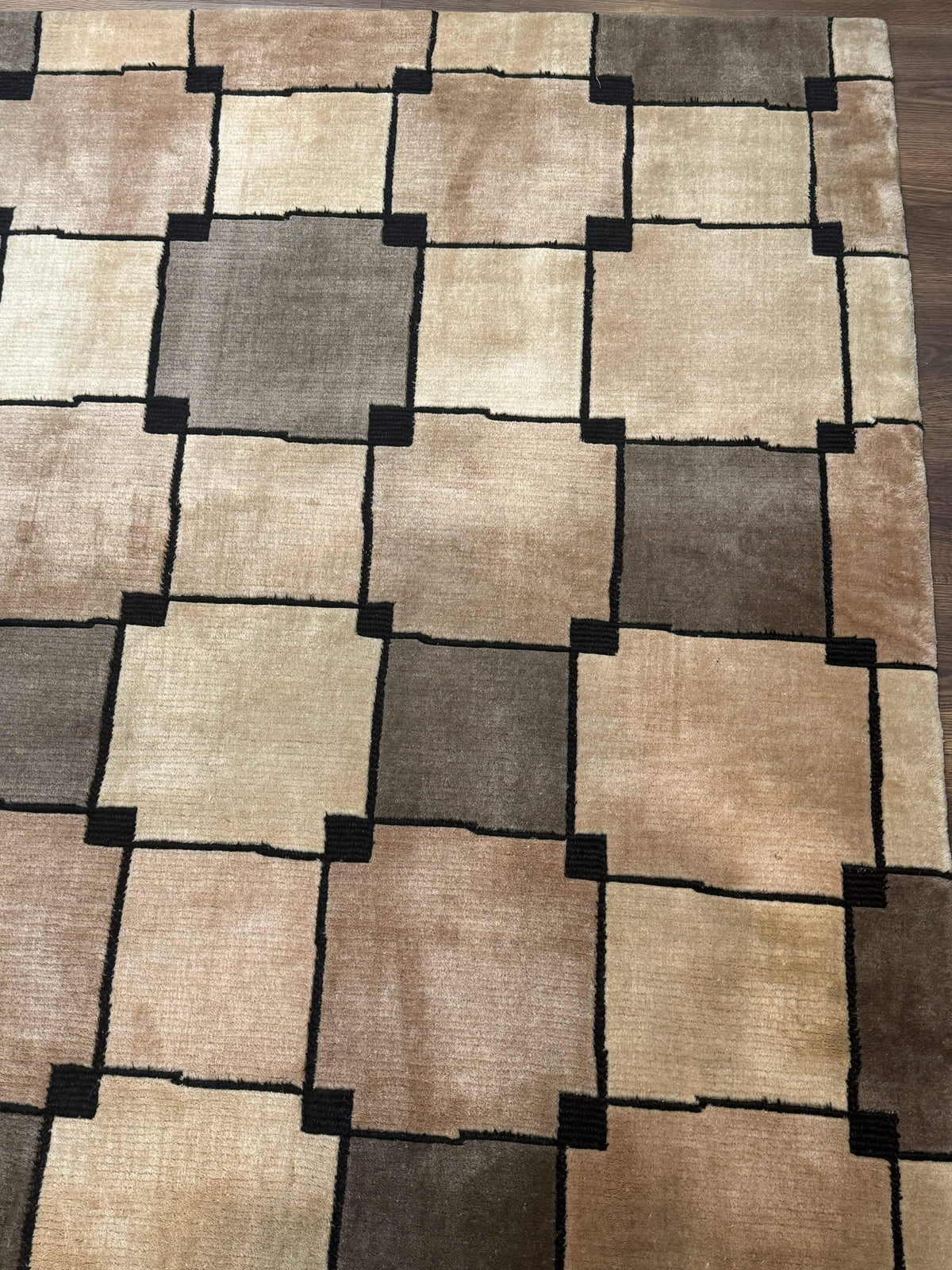 Tibetan Wool Rug 5x8, Contemporary Modern Carpet, Abstract Design, Soft Thick Pile, Pair B - Jewel Rugs, view 8