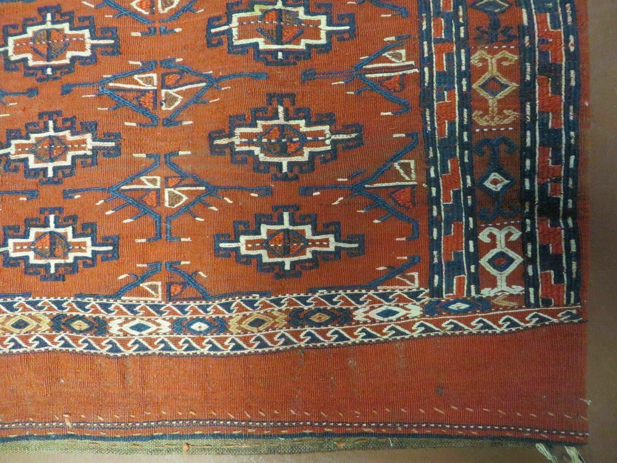 2'8" X 4' Antique Handmade Tribal Wool Rug Pillow Case Yamud Flat Weave Diamond - Jewel Rugs, view 7