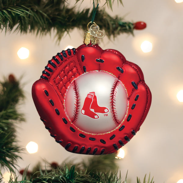 Red Sox Baseball Mitt Ornament