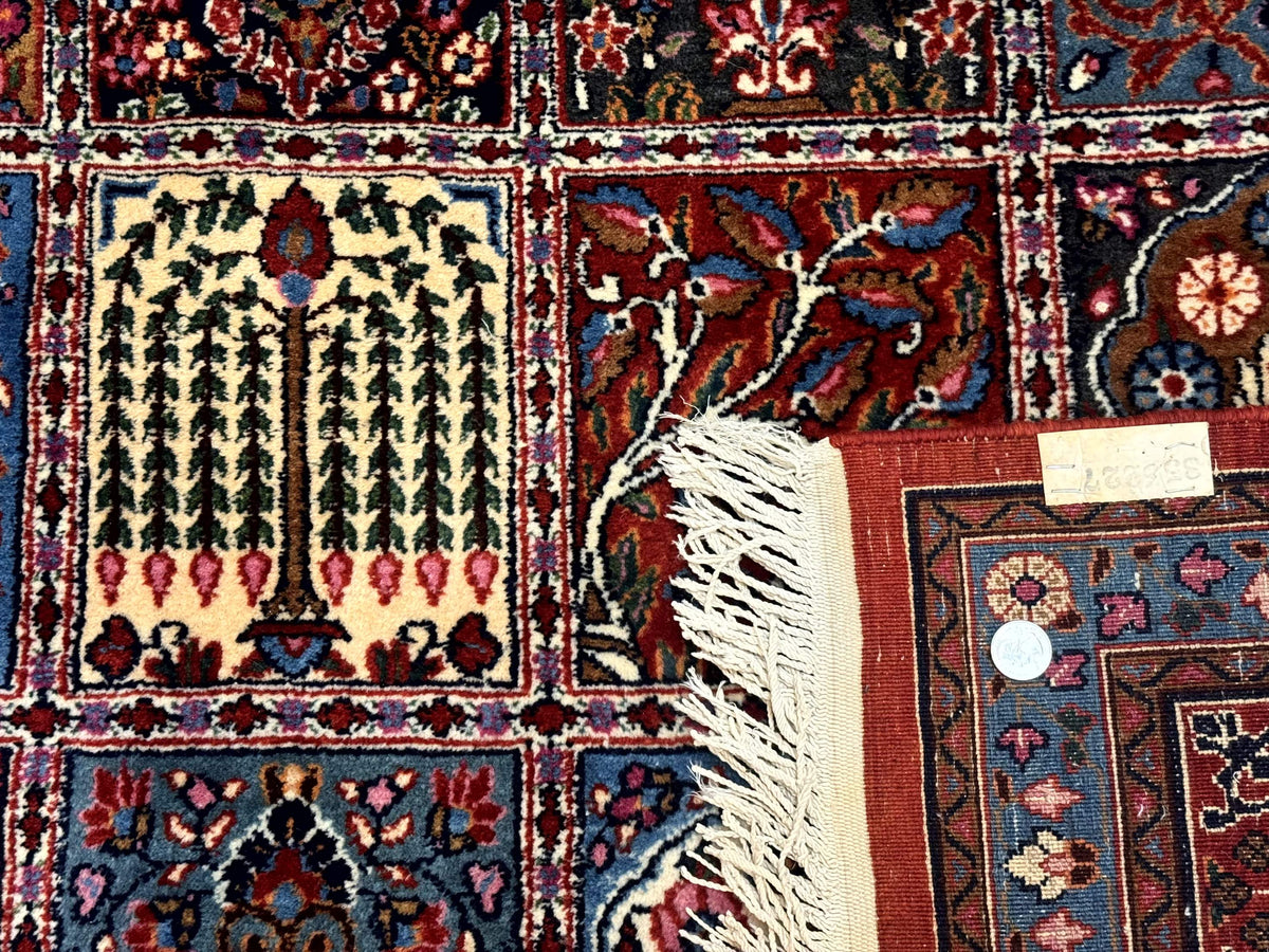 Wonderful Persian Qum Rug 10x13, Panel Design, Fine 260 KPSI, Signed, Red Multicolor - Jewel Rugs, view 13