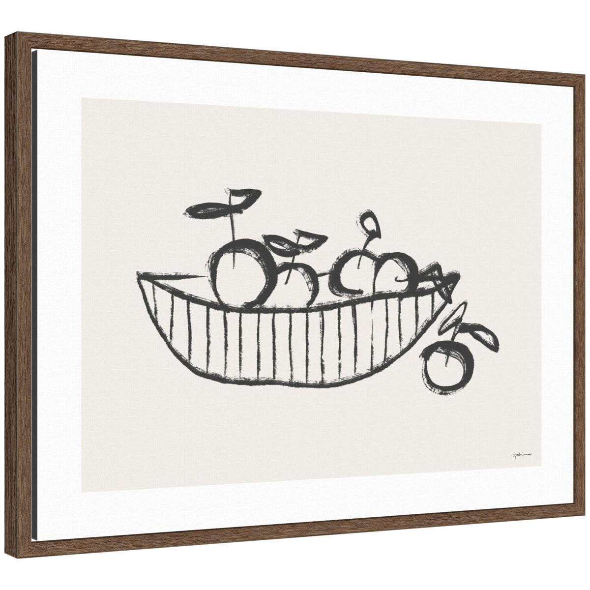 Orange Basket by Gabrielly Guedes Framed Canvas Wall Art Print