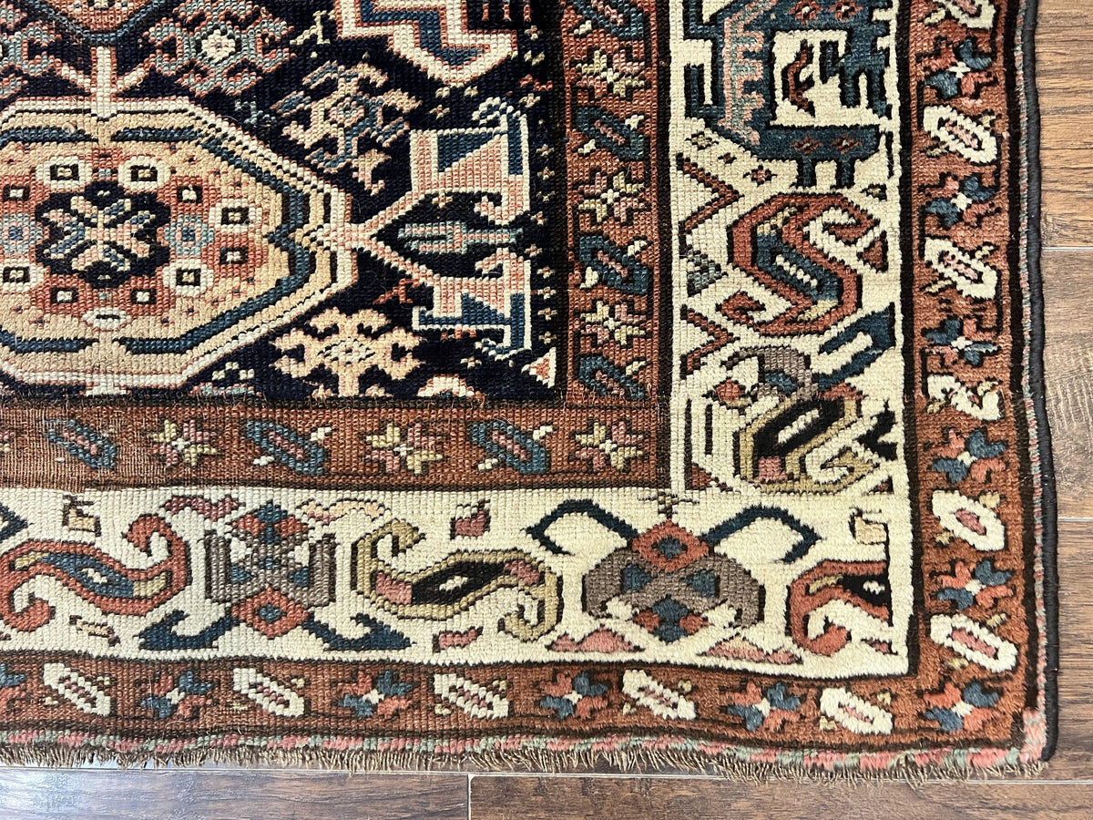 Antique Persian Tribal Runner Rug 4.6 x 9.8, Kurdish Runner, Rug for Hallway or Kitchen, 1920s Carpet, Wool Handmade Rug - Jewel Rugs, view 9