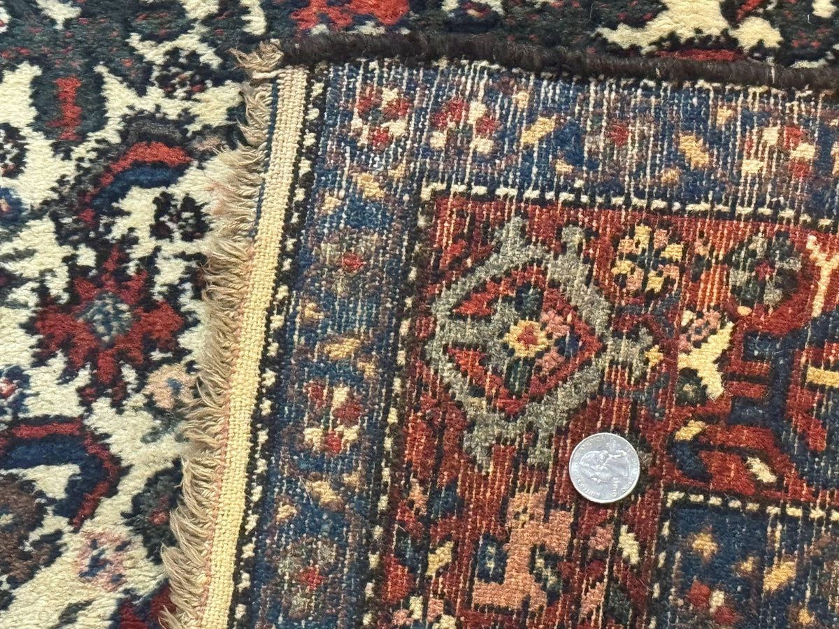 Persian Tribal Rug 3x5, Antique Persian Carpet, Floral Roses, Handmade, Persian Zanjan Rug - Jewel Rugs, view 10