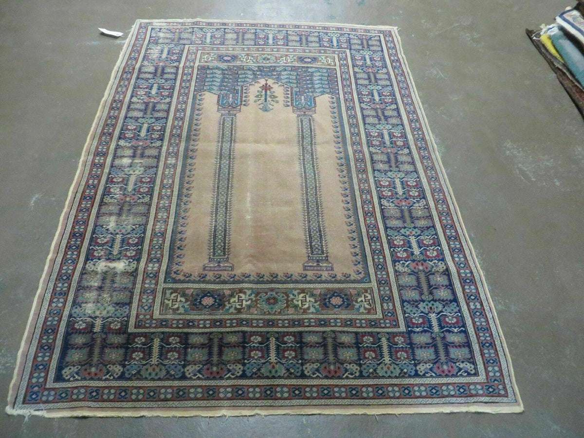 4' X 6' Antique Handmade Turkish Mehrab Prayer Wool Rug Lantern Beautiful - Jewel Rugs, view 2