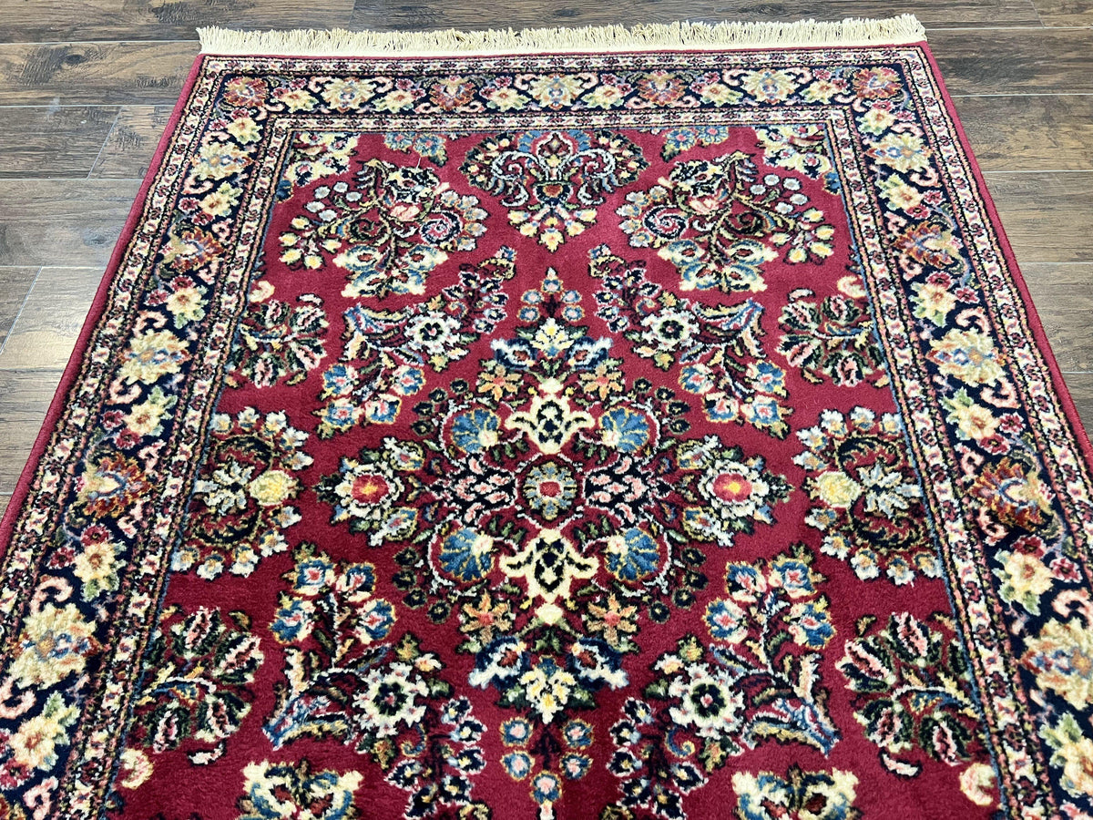 Karastan Rug 4.6 x 6 Lanamar Sarouk #5528, Red Wool Karastan Oriental Carpet, Discontinued, Antique, Wool Pile - Jewel Rugs, view 9