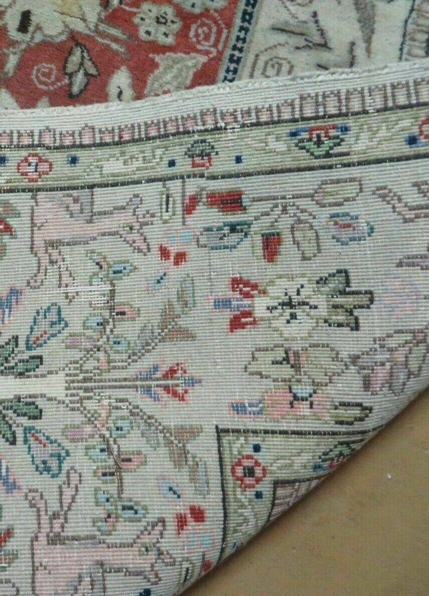 6' X 9' Vintage Handmade India Oriental Floral Wool Rug Hunting Bird Deer Nice - Jewel Rugs, view 11