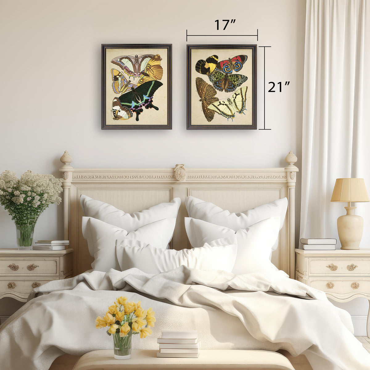 Multicolored Moths in Black and Gold Frame - Antique Curiosities, view 2