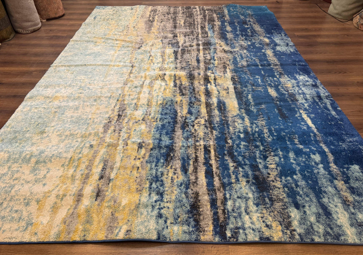 Modern Abstract Blue Area Rug 8x11 ft - Jewel Rugs, view 2
