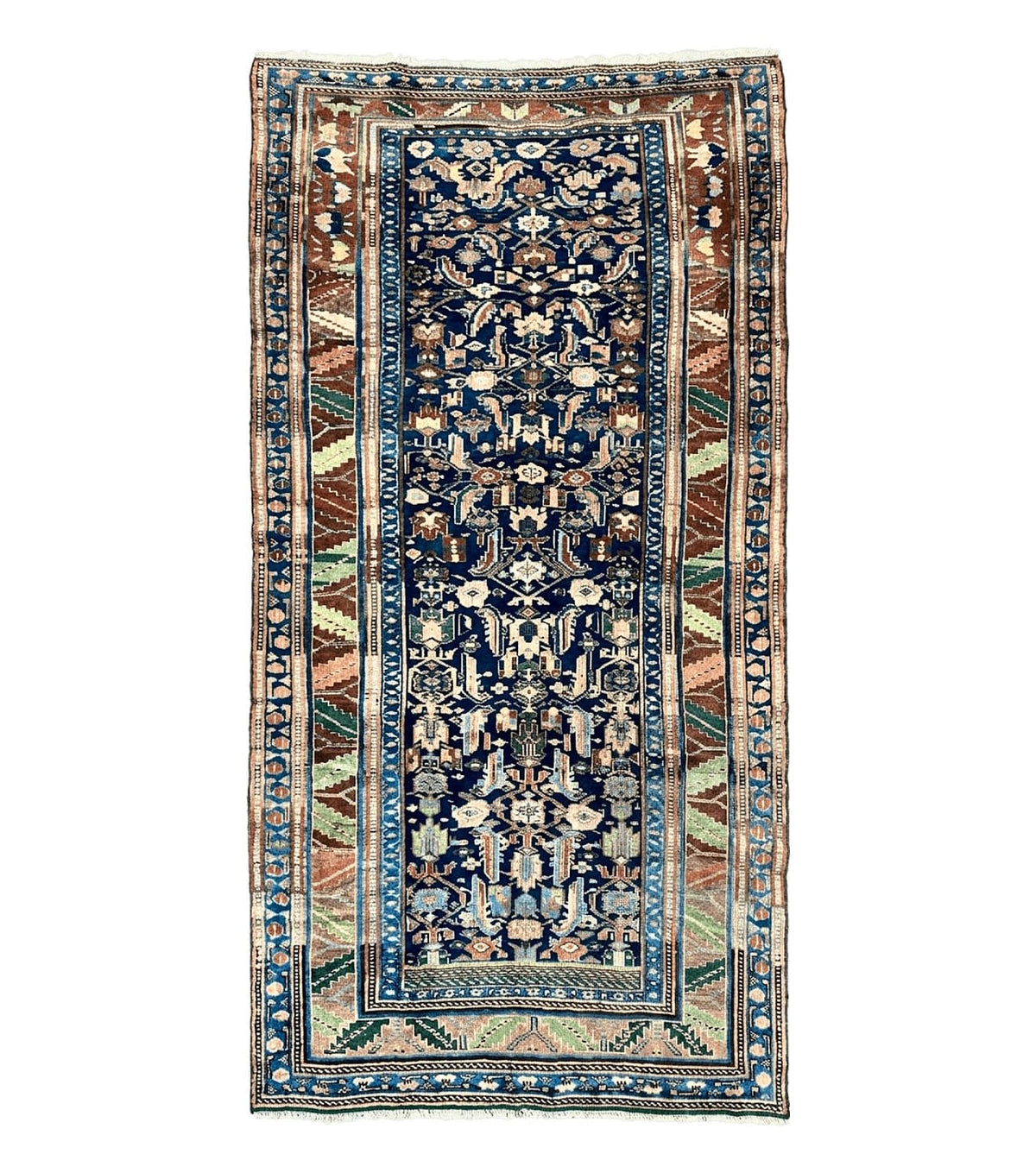 Caucasian Kalegy Rug 6x11, Wide Runner, Wool Hand Knotted Carpet, Navy Blue Tribal Rug, 1920s Antique Rug, 6 x 11 Oriental Carpet - Jewel Rugs