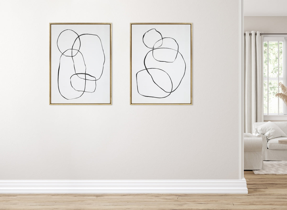 Sylvie Going in Circles Framed Textured Canvas Set by Teju Reval