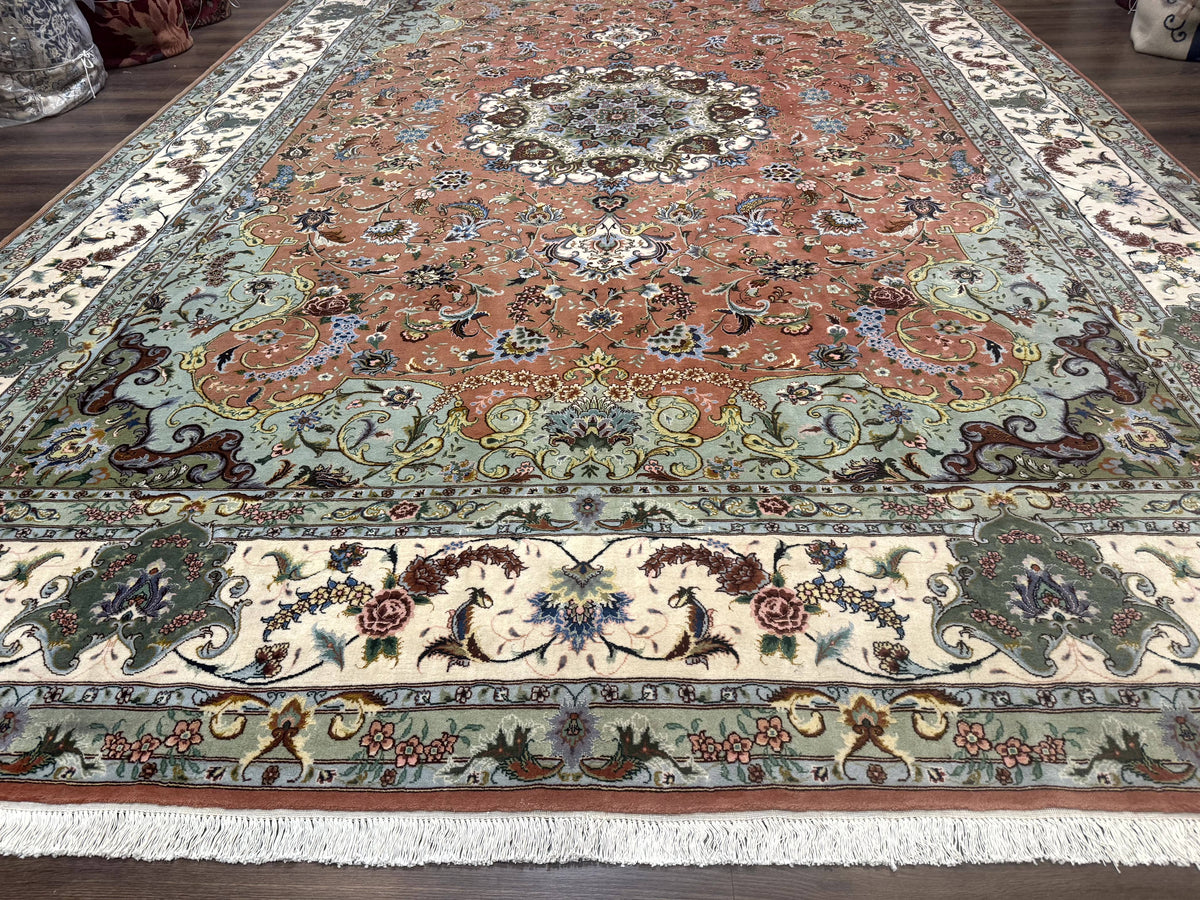 Palace Size Persian Tabriz Rug 12x17, Medallion Carpet, Fine 250 KPSI, Stunning - Jewel Rugs, view 5