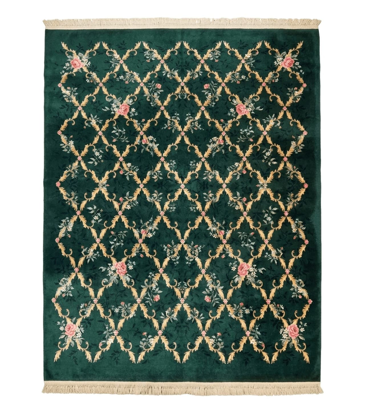 Karastan Garden of Eden Rug 8.8 x 11.8, Green Savonnerie 509/1733, Wool - Jewel Rugs