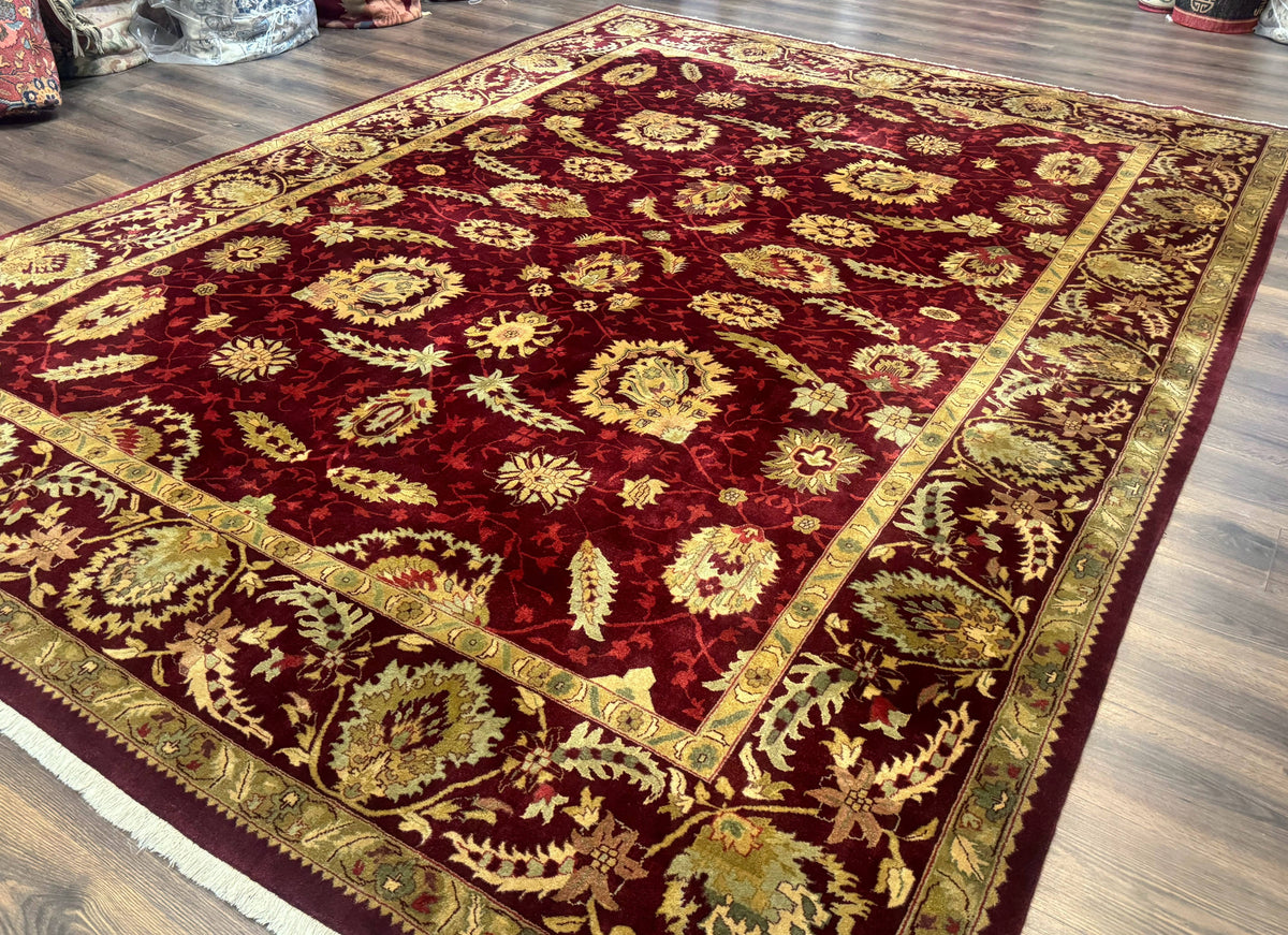 Indo Mahal Rug 9x12, Allover Pattern, Dark Red, Traditional Wool Area Rug - Jewel Rugs, view 3