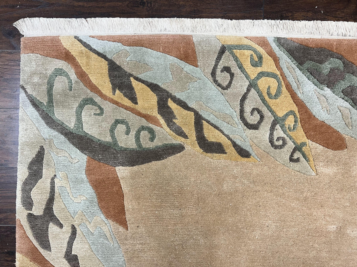 Modern Tibetan Rug 7x10, Soft Wool, Tufenkian Style Carpet, Tibet Nepali Rug, Open Field, Handmade Wool Rug - Jewel Rugs, view 7