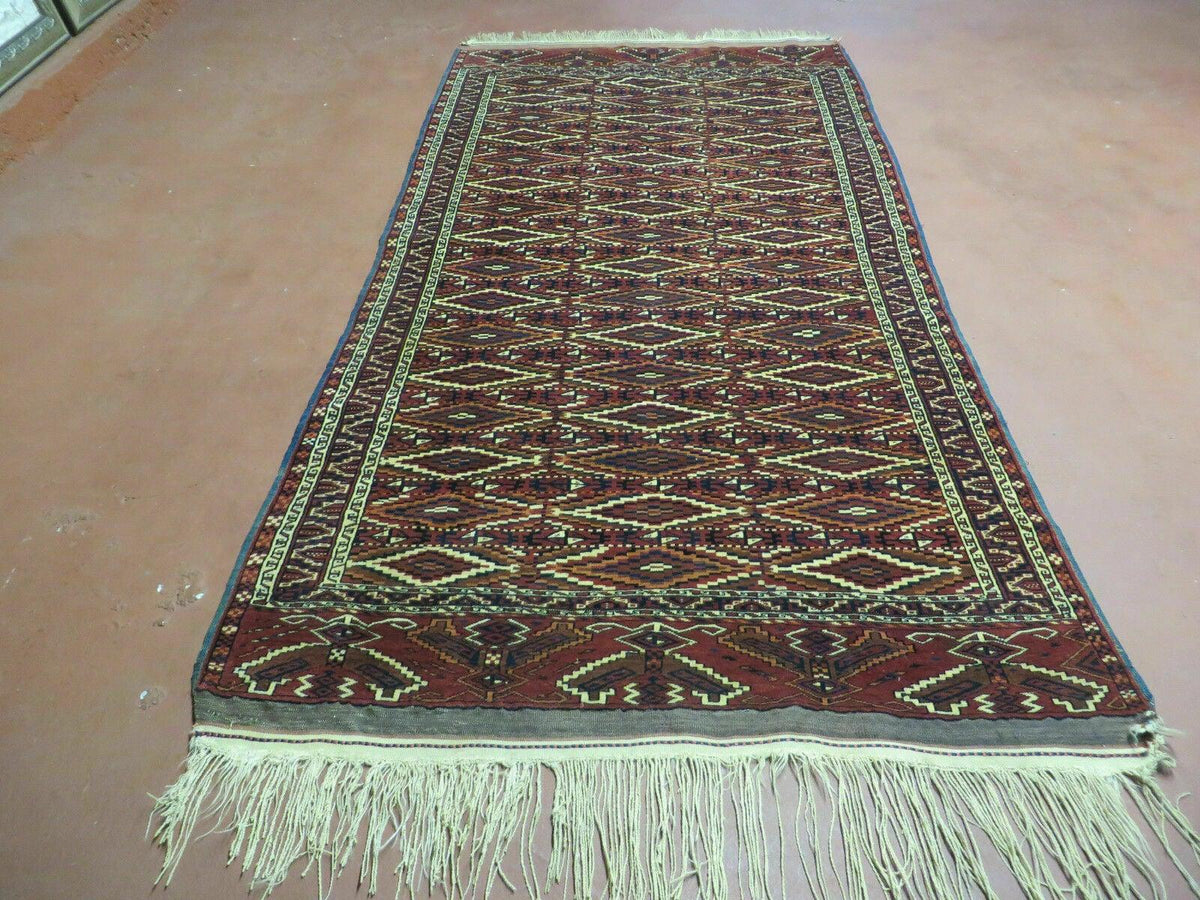 4' X 8' Antique Handmade Russian Bokhara Turkoman Yamud Wool Rug Carpet Nice - Jewel Rugs, view 2