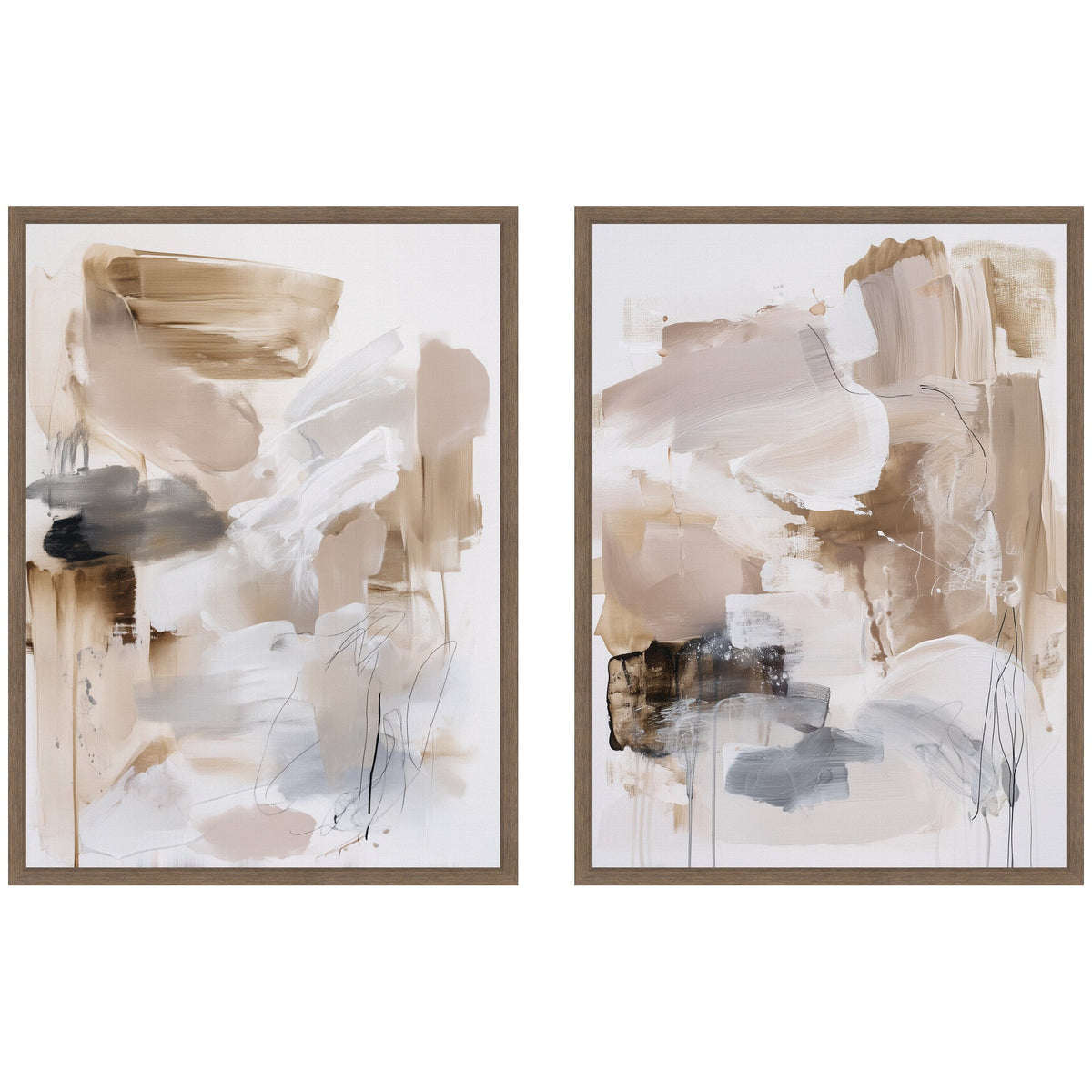 Earth Form No. 1 & No. 2 2 Piece Framed Canvas Wall Art Set by Amy Lighthall