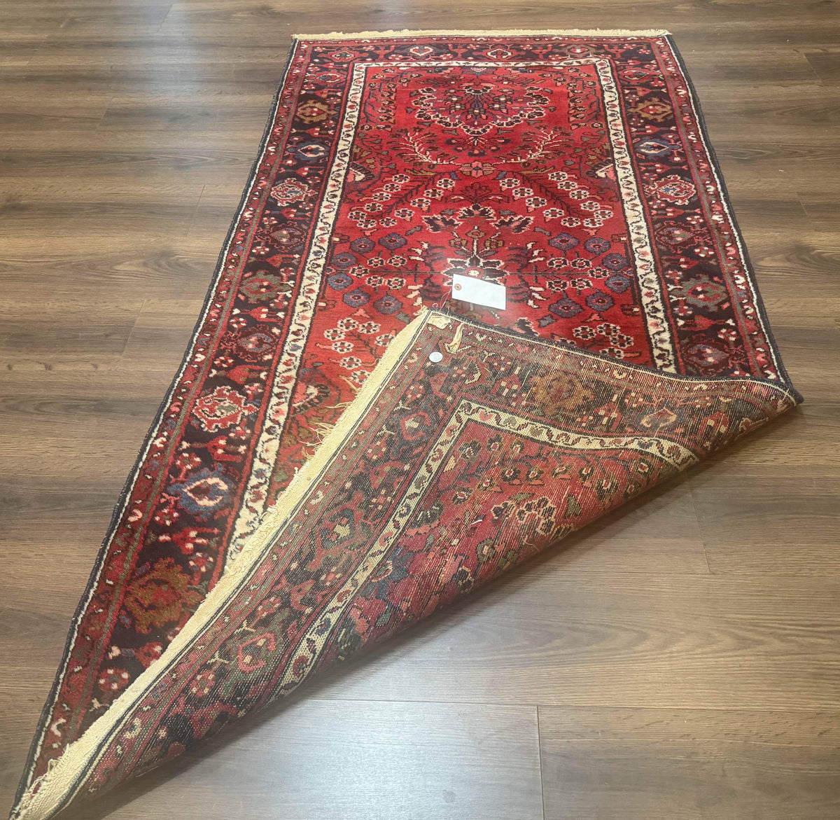 Red Persian Rug 2.6 x 6.8, Floral, Antique Per'sian Carpet, Persian Malayer Rug, Hamadan Rug - Jewel Rugs, view 11