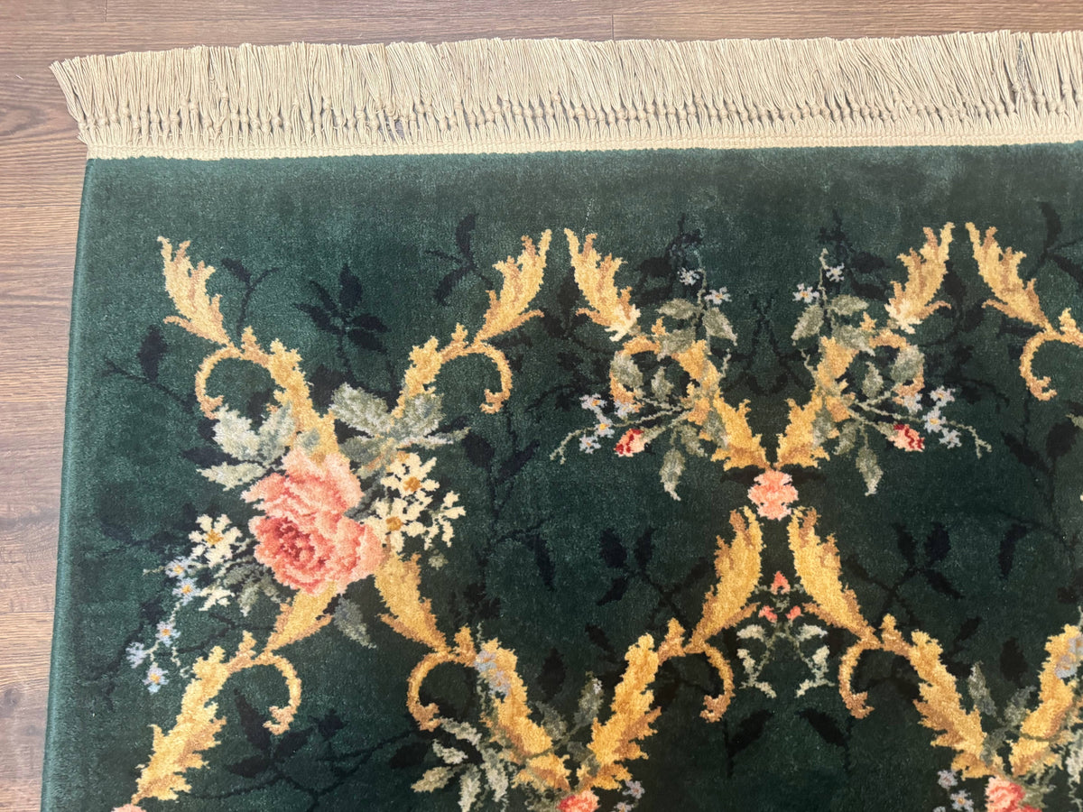 Karastan Garden of Eden Rug 4x6, Green Savonnerie 509/1733, Original Discontinued Vintage Karastan Carpet - Jewel Rugs, view 6