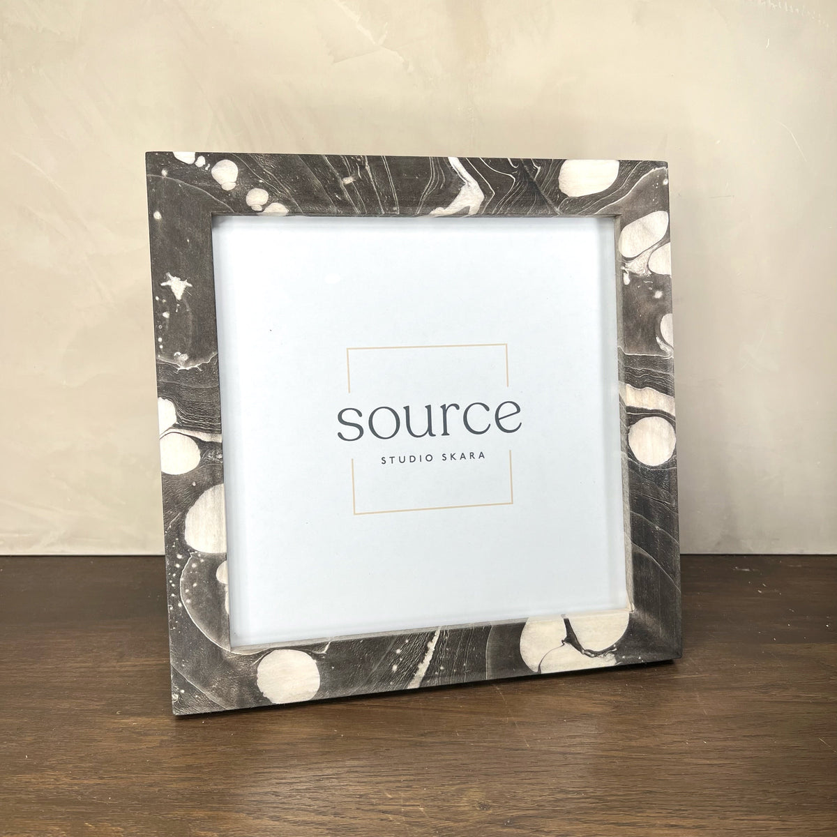 Neue Hand Marbled Wood Picture Frame - Black & White (8x8) - Source by Studio Skara, view 7