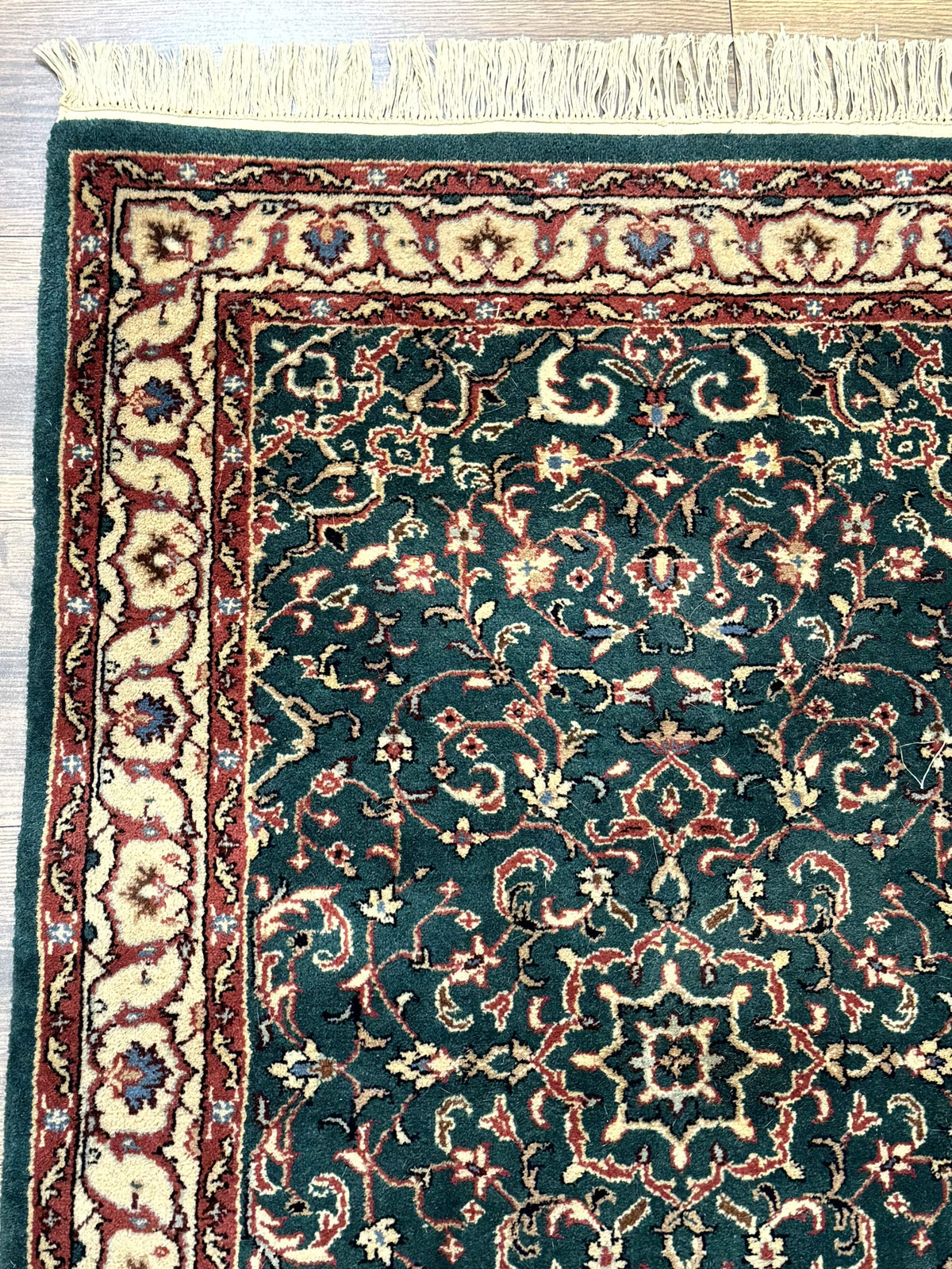 Dark Green Indo Persian Rug 2.5 x 4, Hand Knotted Wool Small Oriental Carpet - Jewel Rugs, view 7