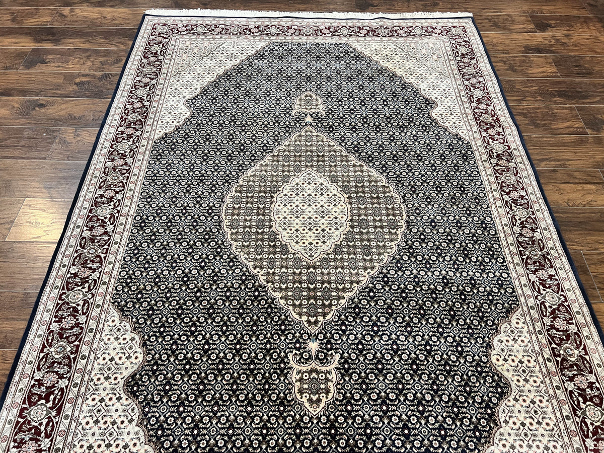 Sino Persian Rug 6x9, Herati Pattern, Vintage Handmade Hand Knotted Wool Oriental Carpet, Fine 6 x 9 Rug, Traditional Rug, Dark Blue Rug - Jewel Rugs, view 9
