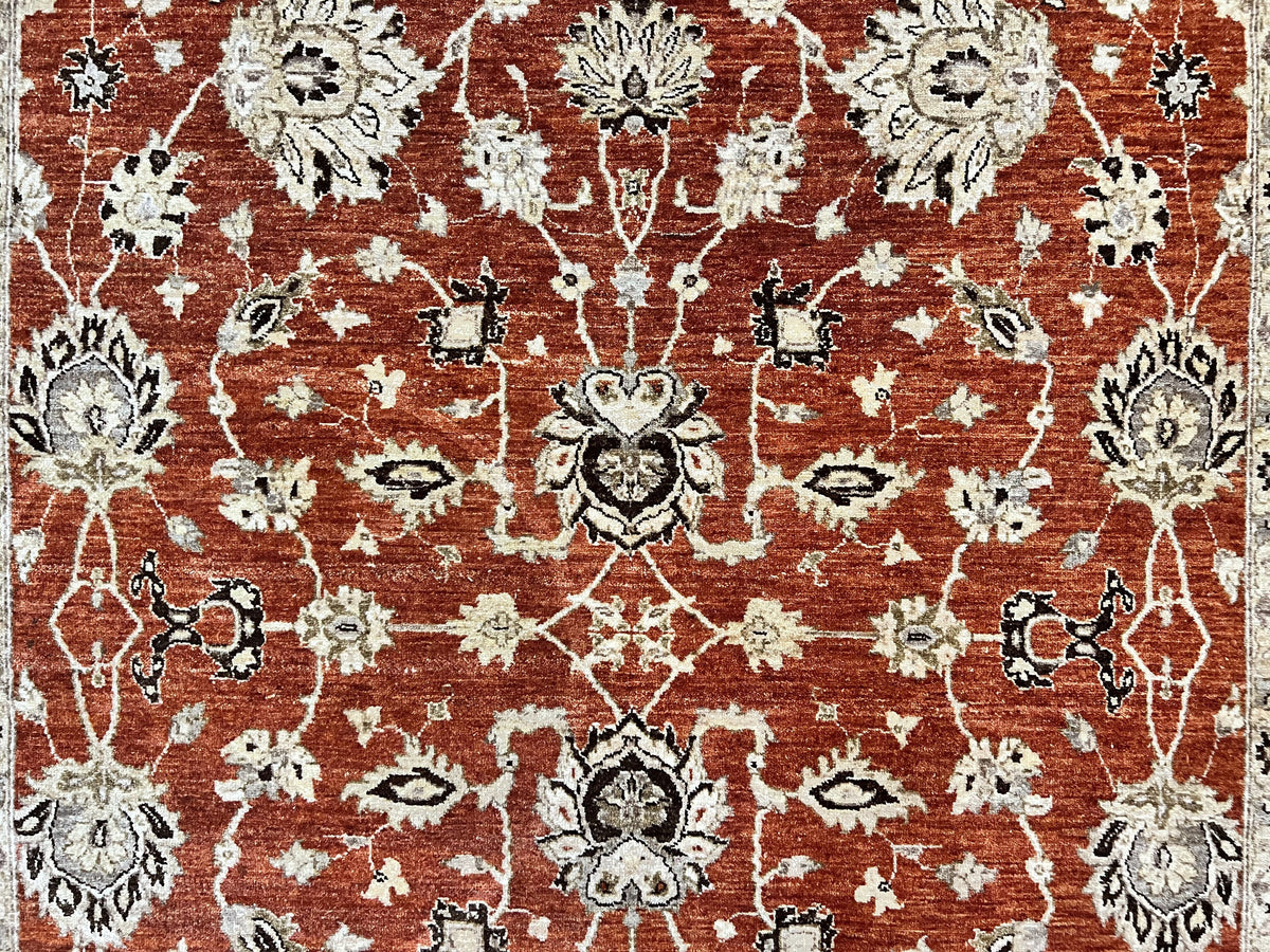 Pakistani Oriental Rug 6x9, Red, Floral Allover, Handmade Wool Rug, Peshawar Chobi Rug, Pak Persian Carpet 6 x 9 - Jewel Rugs, view 5