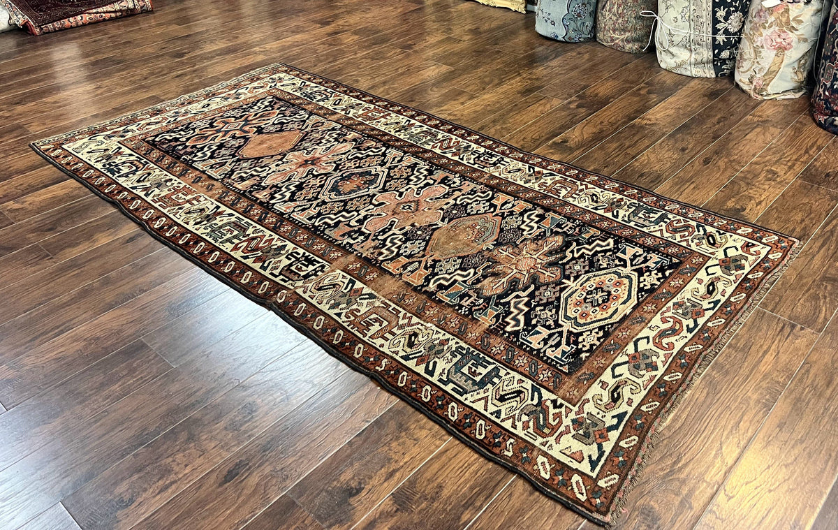 Antique Persian Tribal Runner Rug 4.6 x 9.8, Kurdish Runner, Rug for Hallway or Kitchen, 1920s Carpet, Wool Handmade Rug - Jewel Rugs, view 12