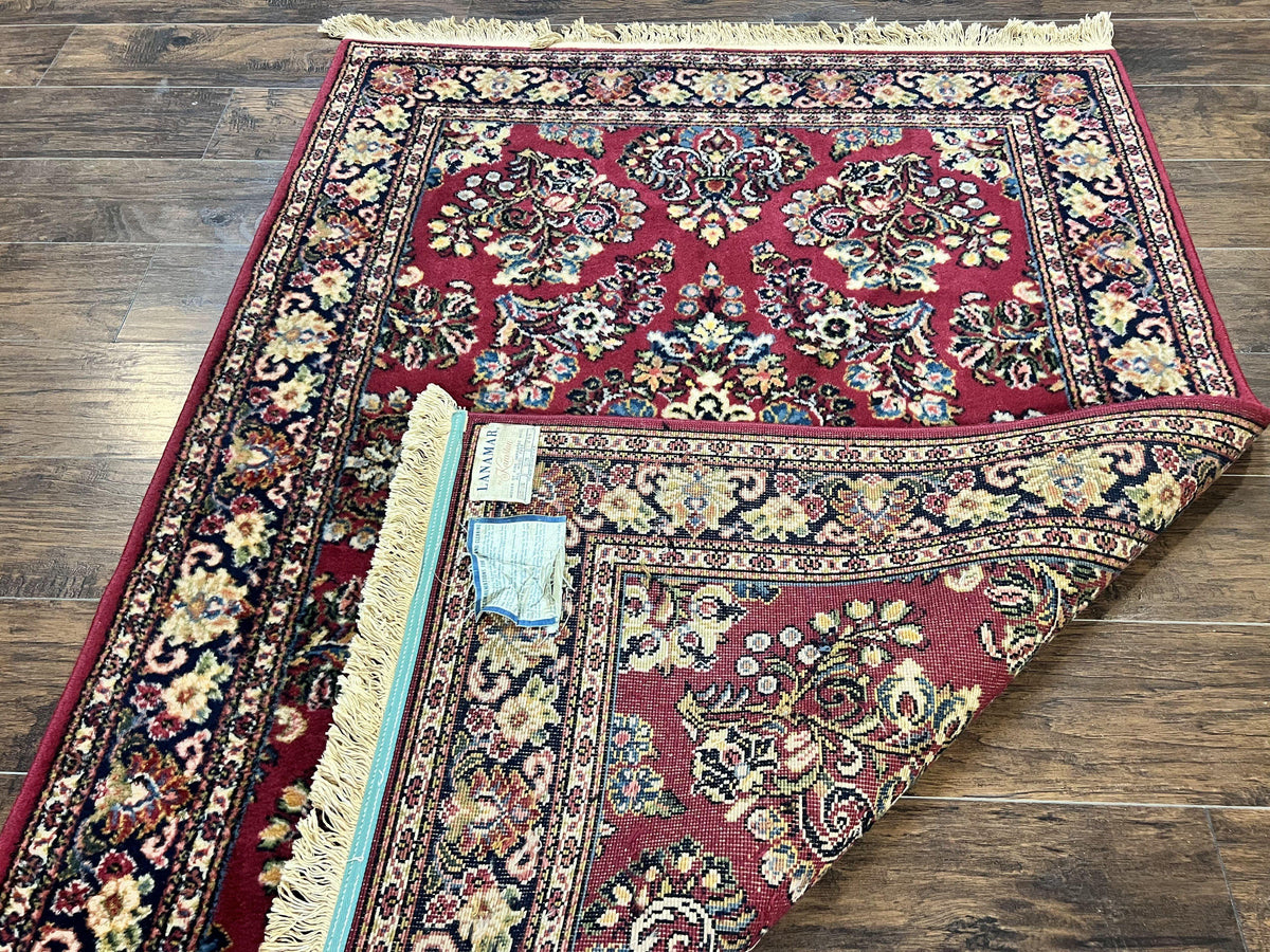 Karastan Rug 4.6 x 6 Lanamar Sarouk #5528, Red Wool Karastan Oriental Carpet, Discontinued, Antique, Wool Pile - Jewel Rugs, view 12