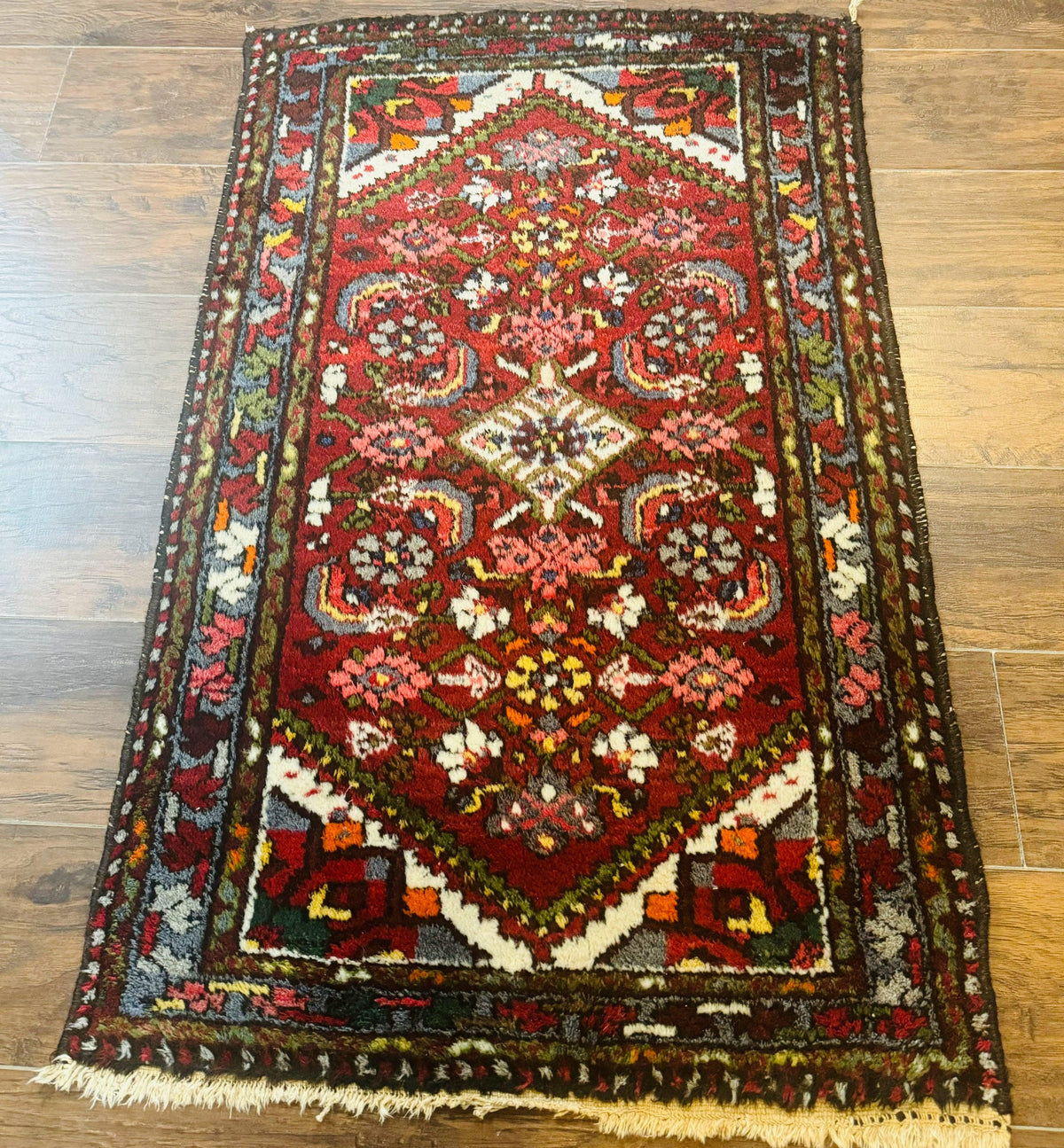 Small Red Persian Tribal Rug 2.6 x 4, Wool Rug, Persian Hamadan Rug - Jewel Rugs, view 8