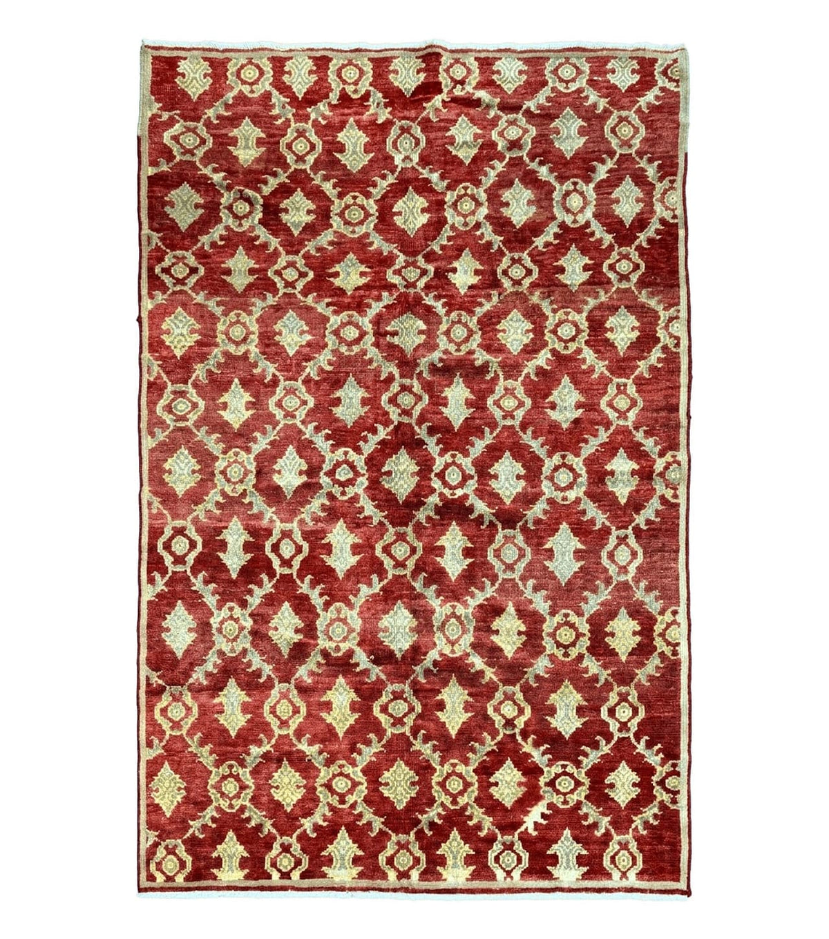 Modern Turkish Oushak Rug 5x8, Brick Red - Jewel Rugs