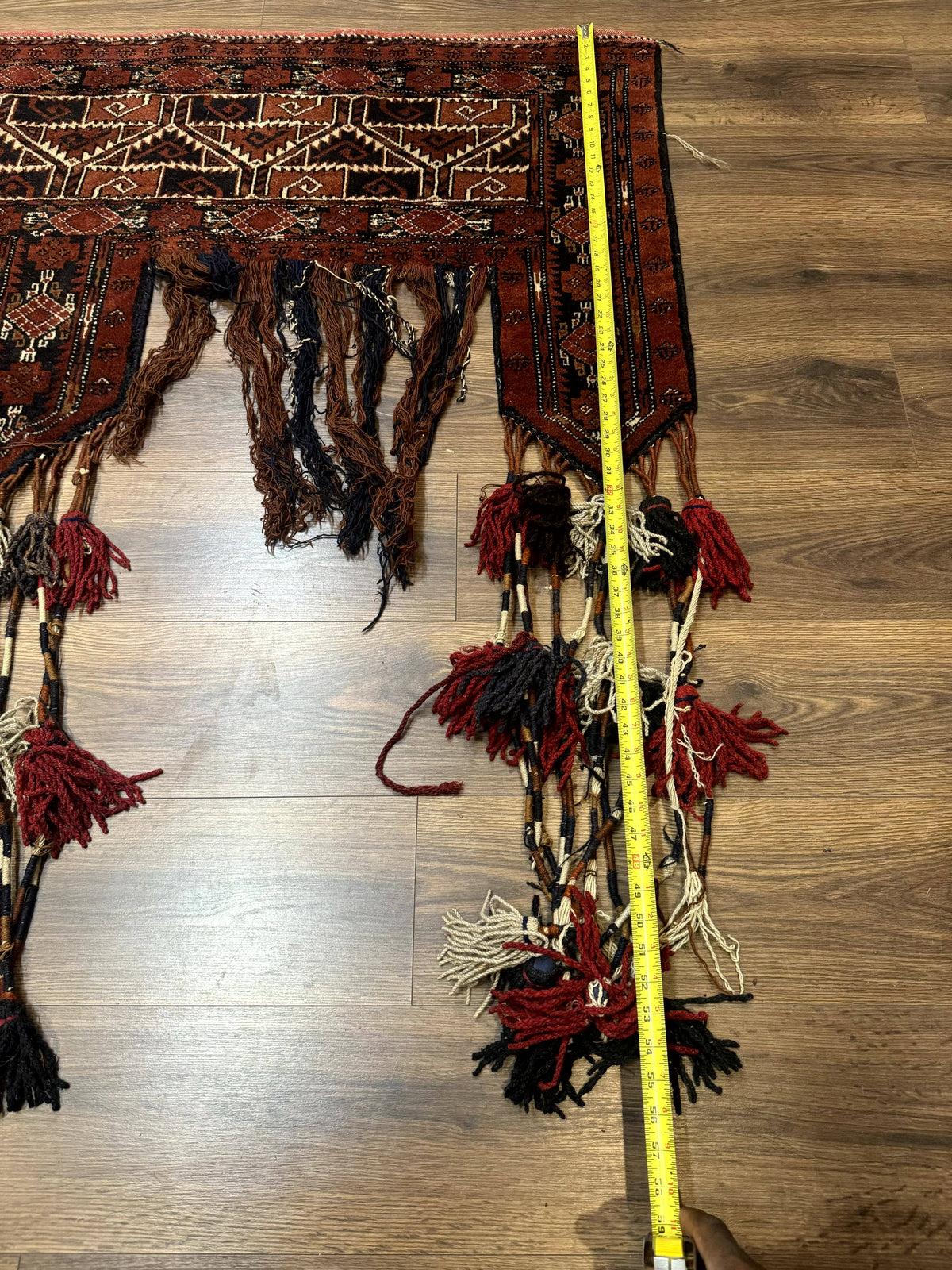 Antique Afghan Beshir Tent Header Textile Rug, Tribal Collectible, Wool - Jewel Rugs, view 13