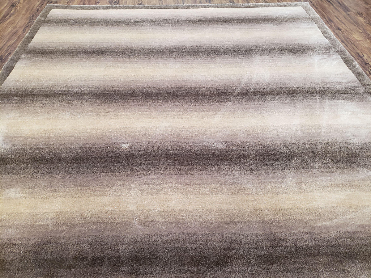 Vintage Safavieh Tibetan Indian Rug 6x9, Nepal Rug, Handmade, Striped Rug, Brown & Beige, 6x9 Oriental Carpet, Wool, Soft - Jewel Rugs, view 13