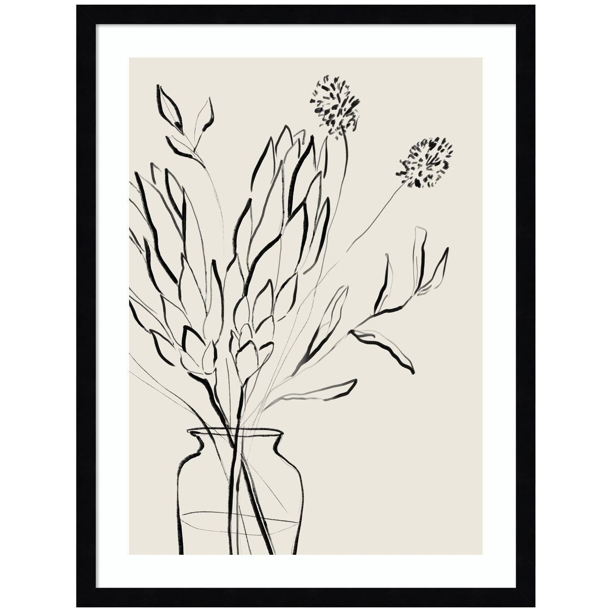 Protea Sketch No. 2 by Sara Berrenson Framed Wall Art Print