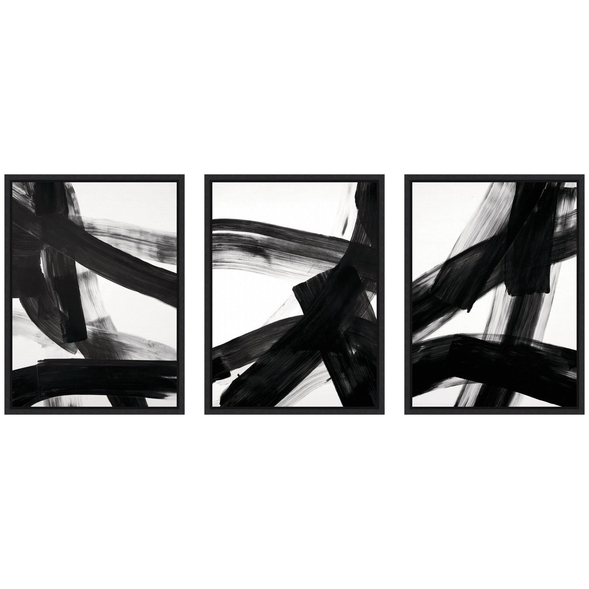 Black Mark No. 1, No. 2, & No. 3 3 Piece Framed Canvas Wall Art Set by Amy Lighthall