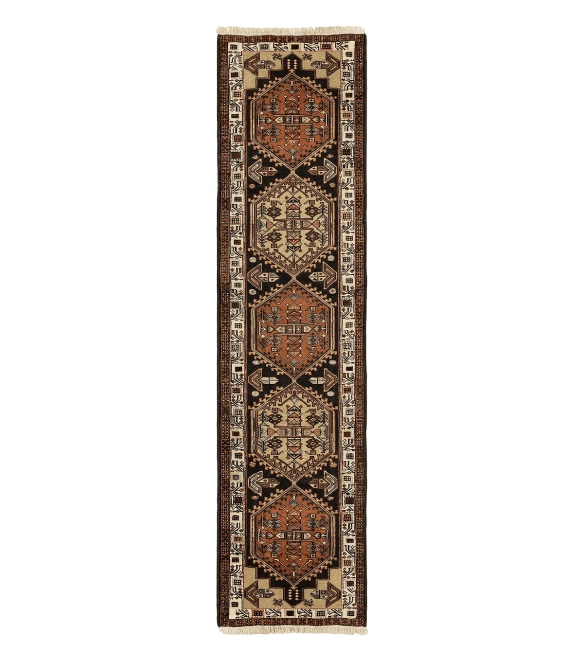 Persian Tribal Runner Rug 2.4 x 9.4, Geometric Medallions, Sarab Runner - Jewel Rugs