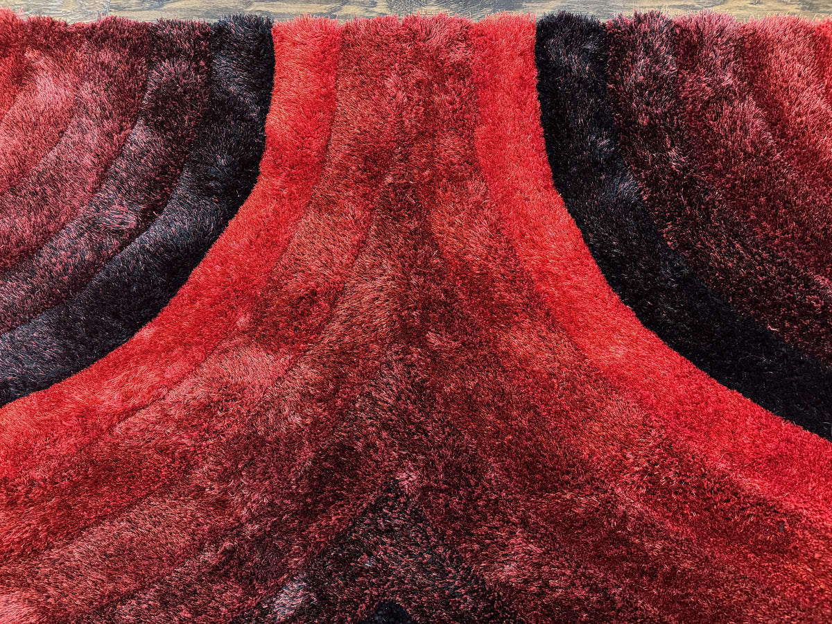 Red and Black Shag Rug 5x7, Pair A - Jewel Rugs, view 4