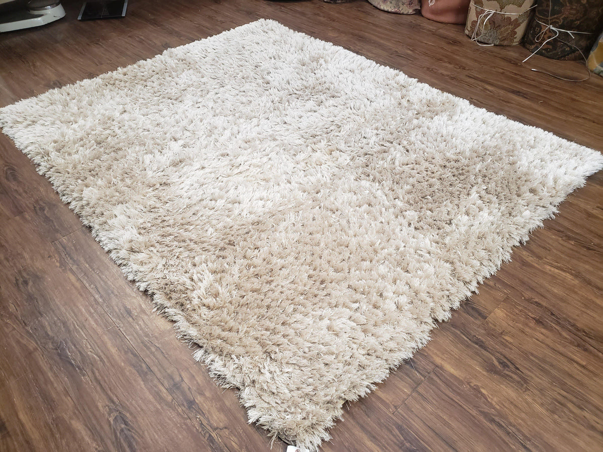 Ivory Shag Rug 6x7, Flokati Carpet, Shaggy Soft Plush Pile Area Rug, Modern Contemporary - Jewel Rugs, view 12