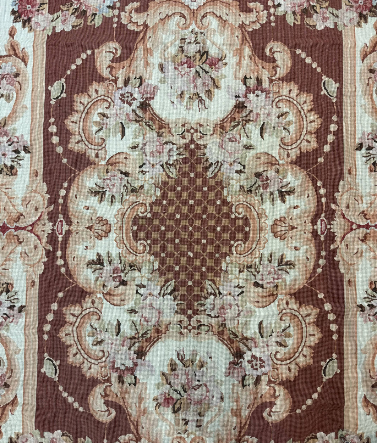 Vintage Needlepoint Rug 6x9, Aubusson Rug, Flatweave Wool Elegant Carpet, Medium Size, French European Design - Jewel Rugs, view 4