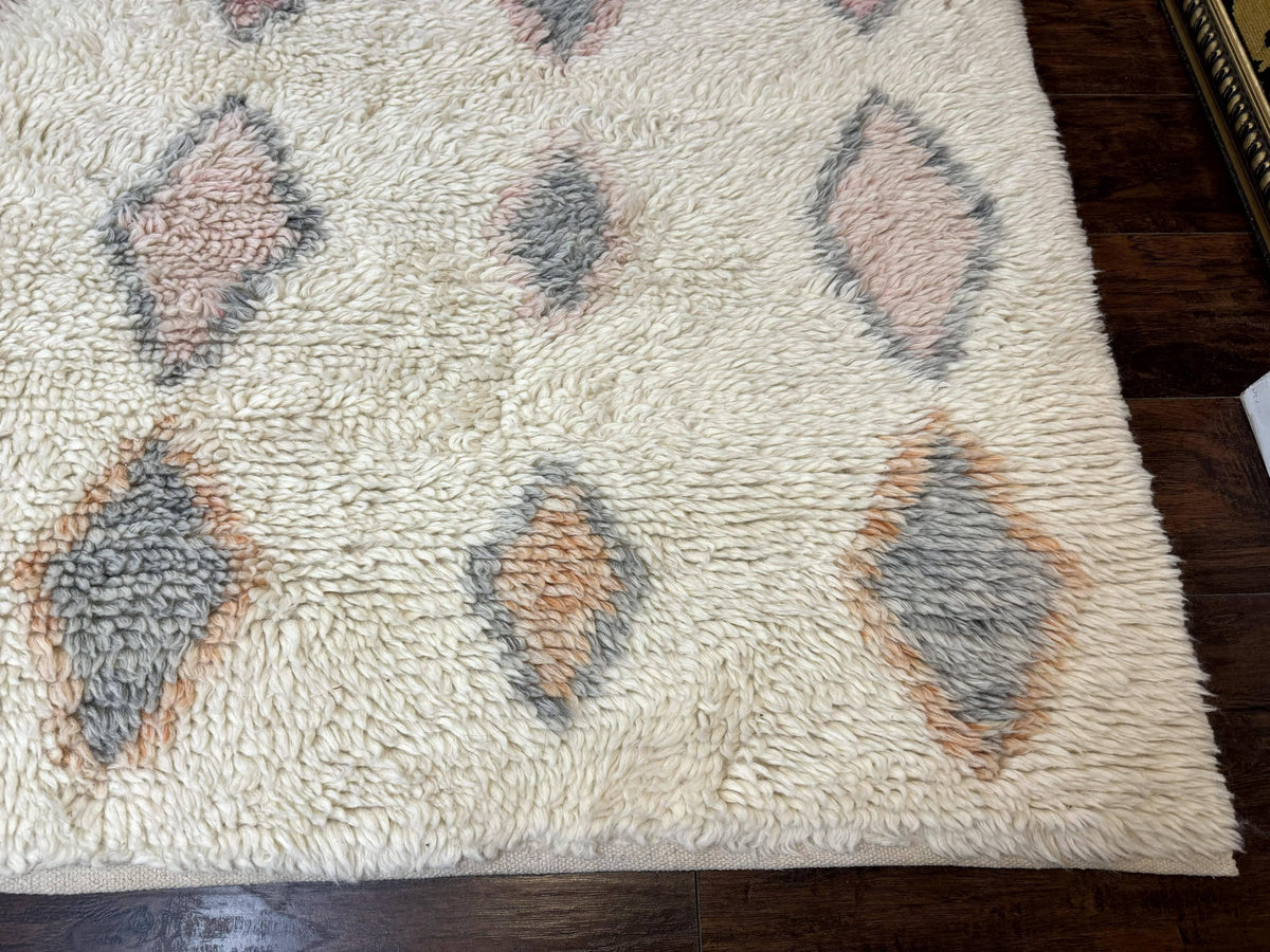 Large Modern Contemporary Indian Shag Rug 11x14, Ivory, Handmade Wool Carpet - Jewel Rugs, view 10