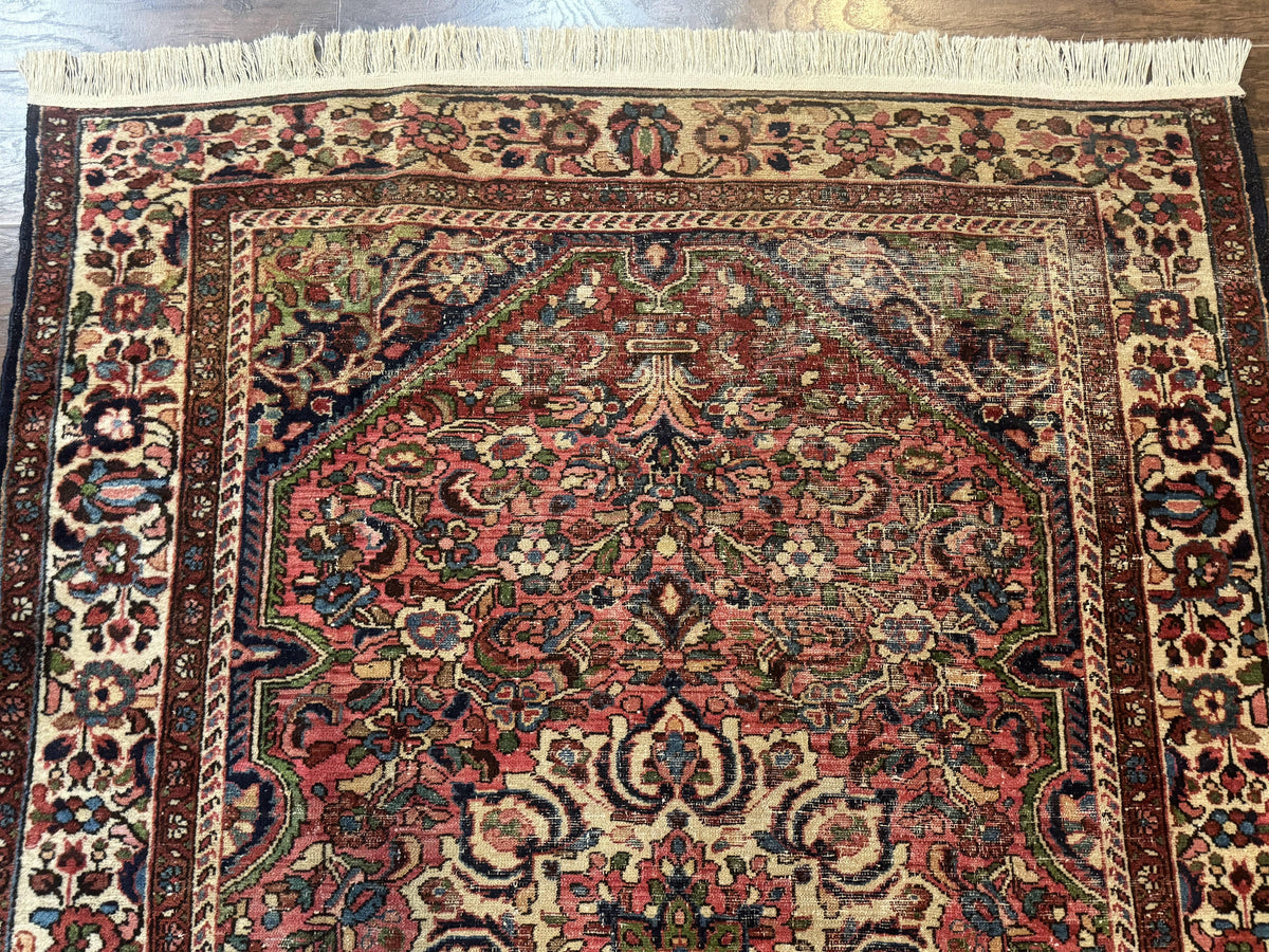 Antique Persian Malayer Rug 4'7" x 6'6" – 1920s Tribal Red Wool Carpet - Jewel Rugs, view 4