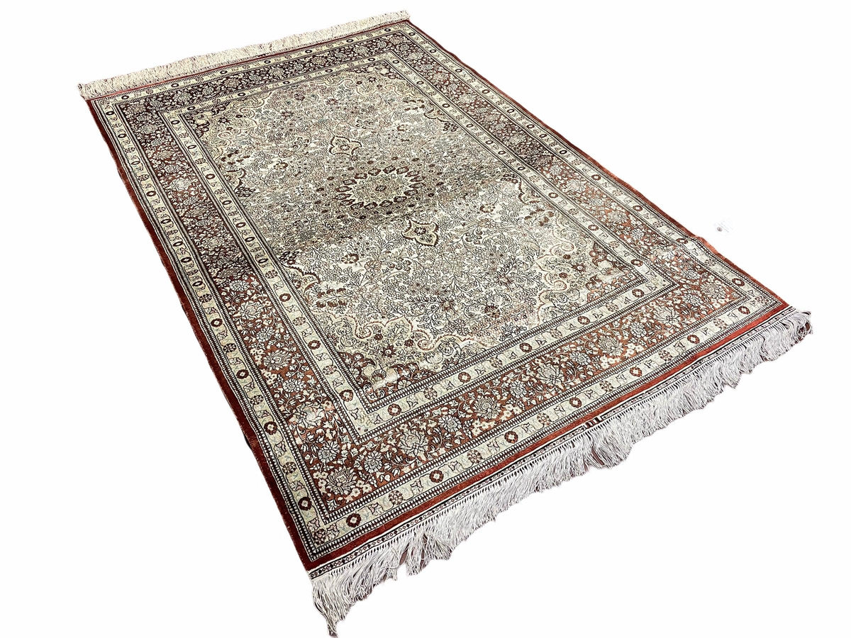4' X 6' Vintage Fine Handmade Chinese Oriental Silk Rug 400 KPSI Wow - Jewel Rugs, view 2