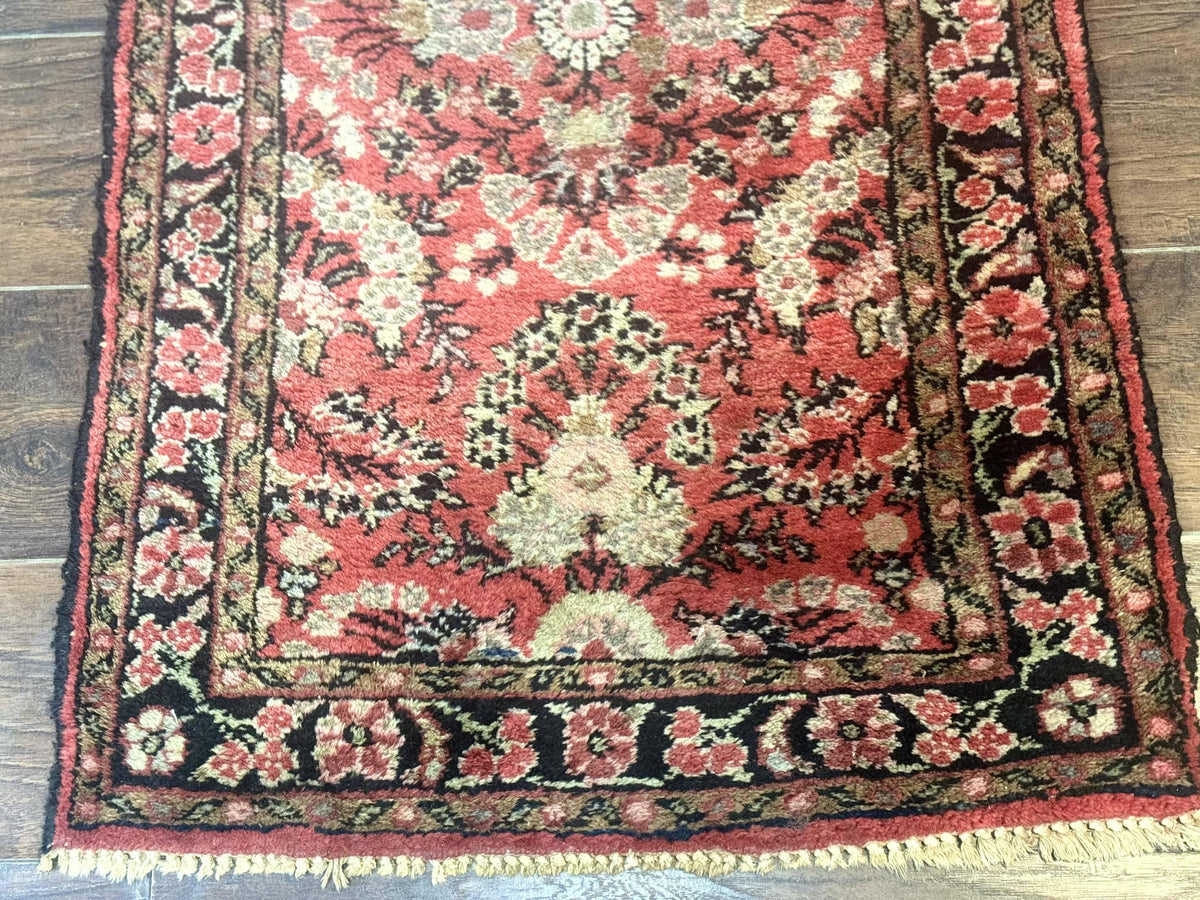 Persian Hamadan Runner Rug 2 x 13.6 – Red Floral Wool Hallway Carpet - Jewel Rugs, view 5