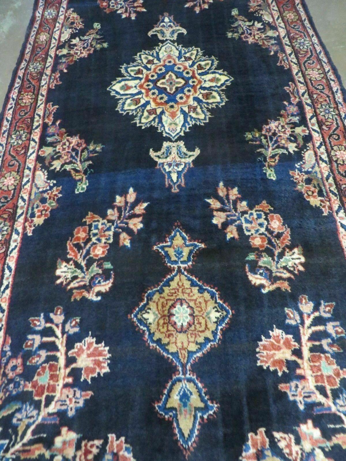 Persian Runner Rug 4x11, Navy Blue Antique Lilihan Runner - Jewel Rugs, view 13