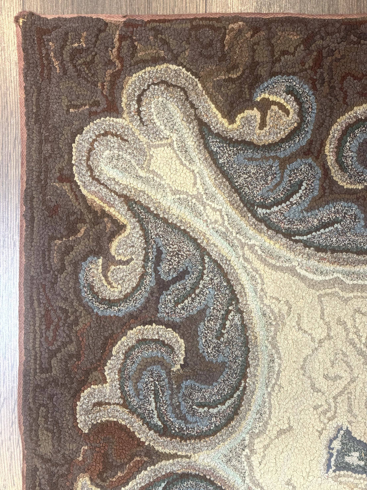 Antique American Hooked Rug 3 x 4.6, Vintage, Floral - Jewel Rugs, view 7