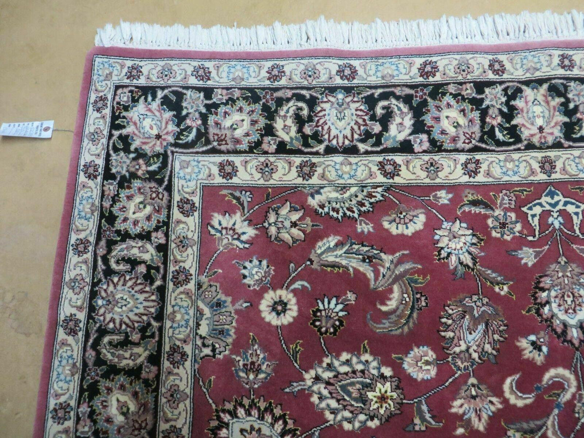 6' X 9' Vintage Handmade Fine India Floral Oriental Silk Accent Wool Rug Carpet - Jewel Rugs, view 6