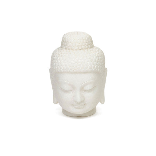 12" Hand Carved White Marble Buddha Head Statue image 2