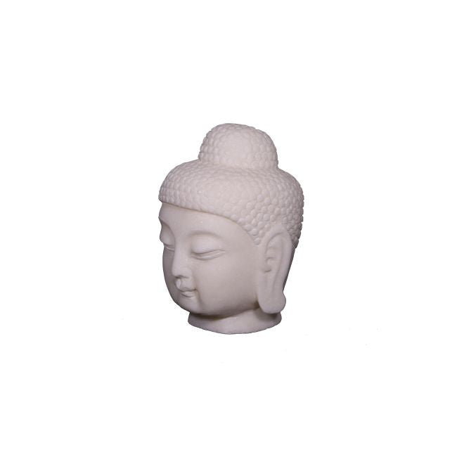 White Marble Buddha Head Statue image